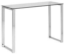 Konsoollaud Actona Katrine, 110 x 40 x 76 cm, läbipaistev klaas, kroom