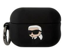 Kõrvaklappide ümbris Karl Lagerfeld KLAP2RUNIKK Apple AirPods Pro 2, silikoon Karl Head 3D, must