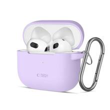 Kõrvaklappide ümbris Tech-Protect Apple AirPods 3, silikoonist, konksuga, lavendel (lilla)