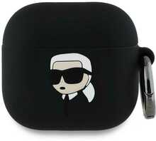 Kõrvaklappide ümbris Karl Lagerfeld KLA4RUNIKK AirPods 4, must, silikoon, Karl Head 3D