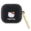 Kõrvaklappide ümbris Hello Kitty HKA33DKHSK Apple AirPods 3, silikoon, 3D Kitty pea, must