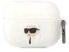 Kõrvaklappide ümbris Karl Lagerfeld KLAPRUNIKH Apple AirPods Pro, silikoon Karl Head 3D, valge