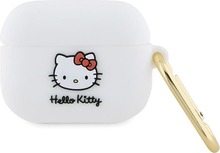 Kõrvaklappide ümbris Hello Kitty HKAP3DKHSH Apple AirPods Pro, silikoon, 3D Kitty Head, valge