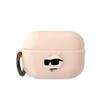 Kõrvaklappide ümbris Karl Lagerfeld KLAP2RUNCHP Apple AirPods Pro 2, silikoon, Choupette Head 3D, roosa