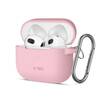 Kõrvaklappide ümbris Tech-Protect Apple AirPods 3, silikoonist konksuga, roosa