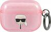 Kõrvaklappide ümbris Karl Lagerfeld KLAPUKHGP Apple AirPods Pro, Glitter Karl's Head, roosa