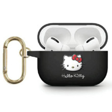 Kõrvaklappide ümbris Hello Kitty HKAP23DKHSK Apple AirPods Pro 2, silikoonist 3D Kitty pea, must