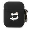 Kõrvaklappide ümbris Karl Lagerfeld KLA2RUNCHK Apple AirPods 1/2, silikoon, Choupette Head 3D, must