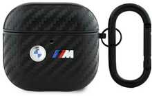 Kõrvaklappide ümbris BMW BMA4WMPUCA2 AirPods 4, must, Carbon Double Metal Logo