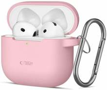 Kõrvaklappide ümbris Tech-Protect AirPods 4, 370054, silikoonist konksuga, roosa