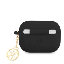 Kõrvaklappide ümbris Guess GUAPLSC4EK AirPods Pro, silikoon, must, Charm 4G Collection