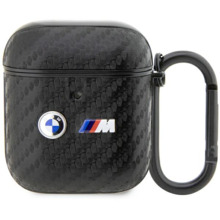 Kõrvaklappide ümbris BMW BMA2WMPUCA2 Apple AirPods 1/2, must, Carbon Double Metal Logo
