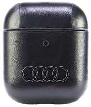 Kõrvaklappide ümbris Audi Leather Big Logo Apple AirPods 1/2, AU-AP-GT/D3-BK, must