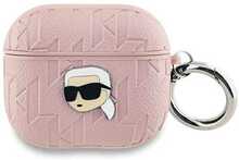 Kõrvaklappide ümbris Karl Lagerfeld KLA3PGKIPP Apple AirPods 3, Monogram Karl Head, roosa