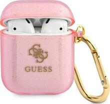 Kõrvaklappide ümbris Guess GUA2UCG4GP AirPods 1/2, roosa, Glitter Collection
