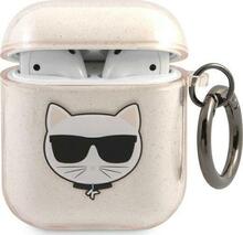 Kõrvaklappide ümbris Karl Lagerfeld KLA2UCHGD AirPods 1/2, Glitter Choupette, kuldne