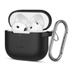 Kõrvaklappide ümbris Tech-Protect AirPods 4, 370047, silikoonist konksuga, must