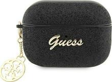 Kõrvaklappide ümbris Guess GUAP2GLGSHK Apple AirPods Pro 2, Glitter Flake 4G Charm, must