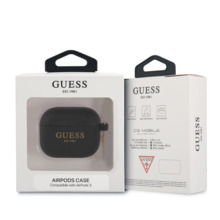 Kõrvaklappide ümbris Guess GUA3LSC4EK AirPods 3, must