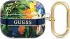 Kõrvaklappide ümbris Guess GUA3HHFLB Apple AirPods 3, sinine, Flower Strap Collection
