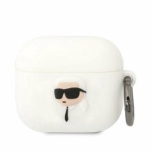 Kõrvaklappide ümbris Karl Lagerfeld KLA3RUNIKH AirPods 3, silikoon, Karl Head 3D, valge