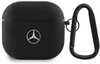 Kõrvaklappide ümbris Mercedes Benz MEA4CSLBK AirPods 4, must, nahast metallist logoga