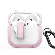 Dux Ducis PECP ümbris Apple AirPods 4, valge/roosa, PC+TPU, konksuga