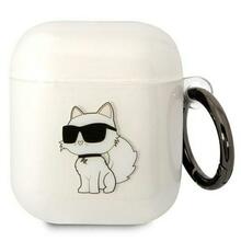 Kõrvaklappide ümbris Karl Lagerfeld KLA2HNCHTCT Apple AirPods 1/2, Ikonik Choupette, läbipaistev