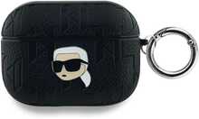 Kõrvaklappide ümbris Karl Lagerfeld KLAPPGKIPK Apple AirPods Pro, PU Embossed Karl Head, must
