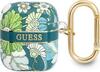 Kõrvaklappide ümbris Guess GUA2HHFLN AirPods 1/2, roheline, Flower Strap Collection