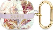 Kõrvaklappide ümbris Guess GUA3HHFLU AirPods 3, lilla, Flower Strap Collection
