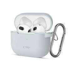Kõrvaklappide ümbris Tech-Protect Apple AirPods 3, silikoonist konksuga, hall
