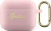 Kõrvaklappide ümbris Guess GUA3SSSI Apple AirPods 3, silikoon Vintage Script, roosa