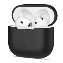 Kõrvaklappide ümbris Tech-Protect Apple AirPods 4, must, silikoon