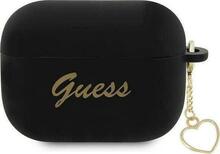 Kõrvaklappide ümbris Guess GUAP2LSCHSK AirPods Pro 2, silikoon, Charm Heart Collection, must