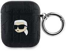 Kõrvaklappide ümbris Karl Lagerfeld KLA2PGKIPK Apple AirPods 1/2, Monogram Karl Head, must