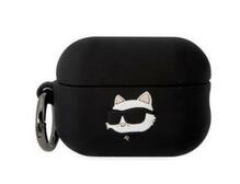 Kõrvaklappide ümbris Karl Lagerfeld KLAP2RUNCHK Apple AirPods Pro 2, silikoon, Choupette Head 3D, must