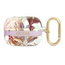 Kõrvaklappide ümbris Guess GUAPHHFLU AirPods Pro, lilla, Flower Strap Collection
