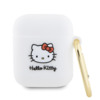 Kõrvaklappide ümbris Hello Kitty HKA23DKHSH Apple AirPods 1/2, silikoon, 3D kassipea, valge