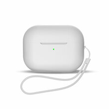Kõrvaklappide ümbris Hurtel AirPods 1/2, silikoon, valge, randmepaelaga