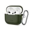 Kõrvaklappide ümbris Tech-Protect Apple AirPods 3, silikoon, konksuga, oliivroheline