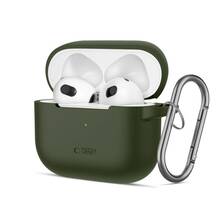 Kõrvaklappide ümbris Tech-Protect Apple AirPods 3, silikoon, konksuga, oliivroheline