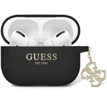 Kate Guess GUAP2LECG4K AirPods Pro 2, must, vedel silikoon sädelevate kolmnurksete kaunistustega