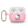 Kõrvaklappide ümbris Hello Kitty HKA33DKHSP Apple AirPods 3, silikoonist 3D Kitty pea, roosa