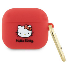 Kõrvaklappide ümbris Hello Kitty HKA33DKHSF Apple AirPods 3, silikoon, 3D kassi pea, fuksia