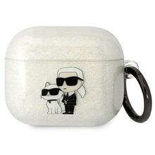 Kõrvaklappide ümbris Karl Lagerfeld KLA3HNKCTGT Apple AirPods 3, läbipaistev, sädelev Karl&Choupette