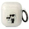 Kõrvaklappide ümbris Karl Lagerfeld KLA2HNKCTGT Apple AirPods 1/2, läbipaistev, sädelev Karl&Choupette