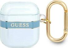 Kõrvaklappide ümbris Guess GUA2HHTSB AirPods 1/2, sinine, Strap Collection