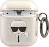 Kõrvaklappide ümbris Karl Lagerfeld KLA2UKHGD Apple AirPods 1/2, Glitter Karl's Head, kuldne