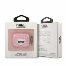 Kõrvaklappide ümbris Karl Lagerfeld KLA3UCHGP AirPods 3, roosa, Glitter Choupette